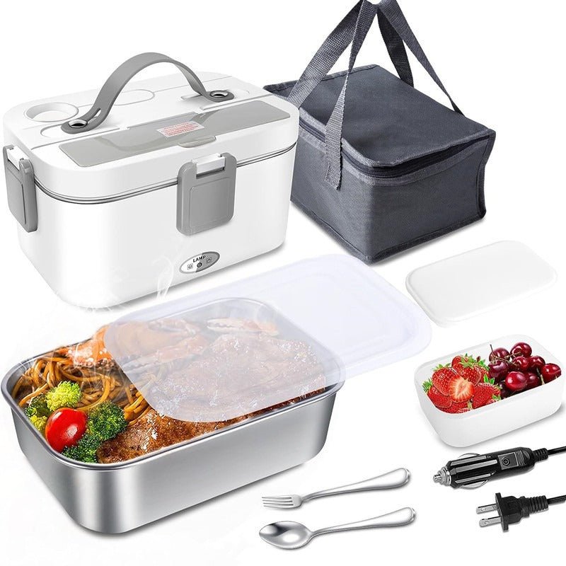 80W Food Heater 12V 24V 110V Self Heating Lunchbox Portable Food Warmer Electric Lunch Box for Car/Truck/Home
