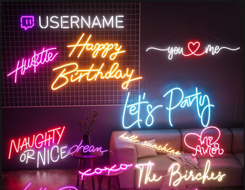 Custom Neon Sign with English Letter Name for Bedroom, Classroom, Proposal, Logo Decoration, DIY MOQ 1 piece