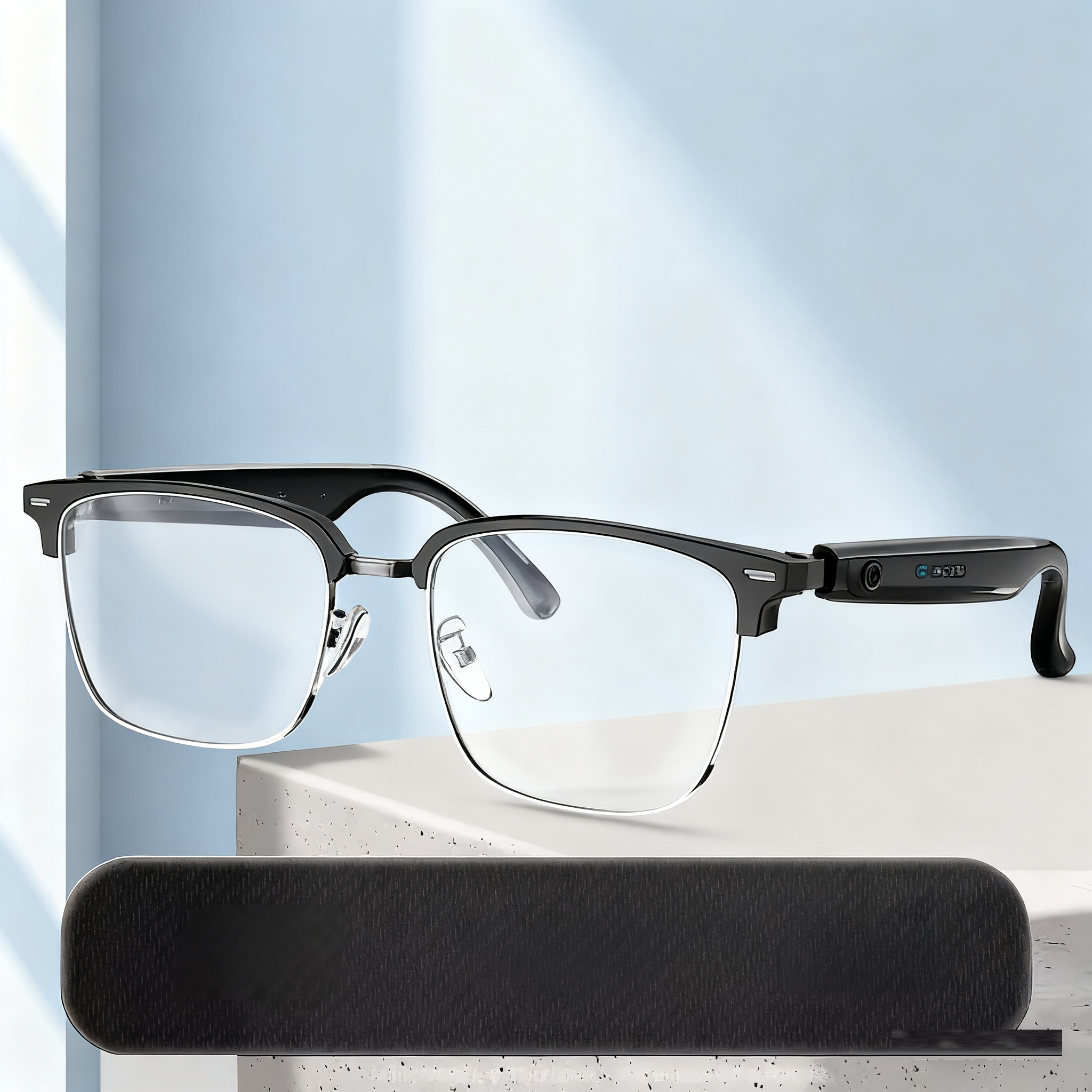 HY-C8 AI Intelligent Translation Wireless Bluetooth Glasses Earphones 75 Language Conference Simultaneous Interpretation
